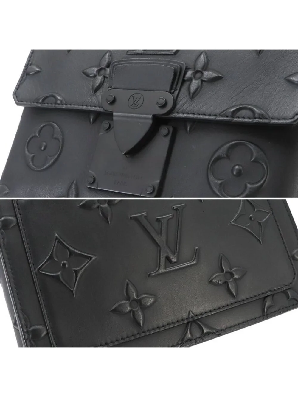 Louis Vuitton Monogram Seal Ambassador PM 2-Way Bag Leather Black